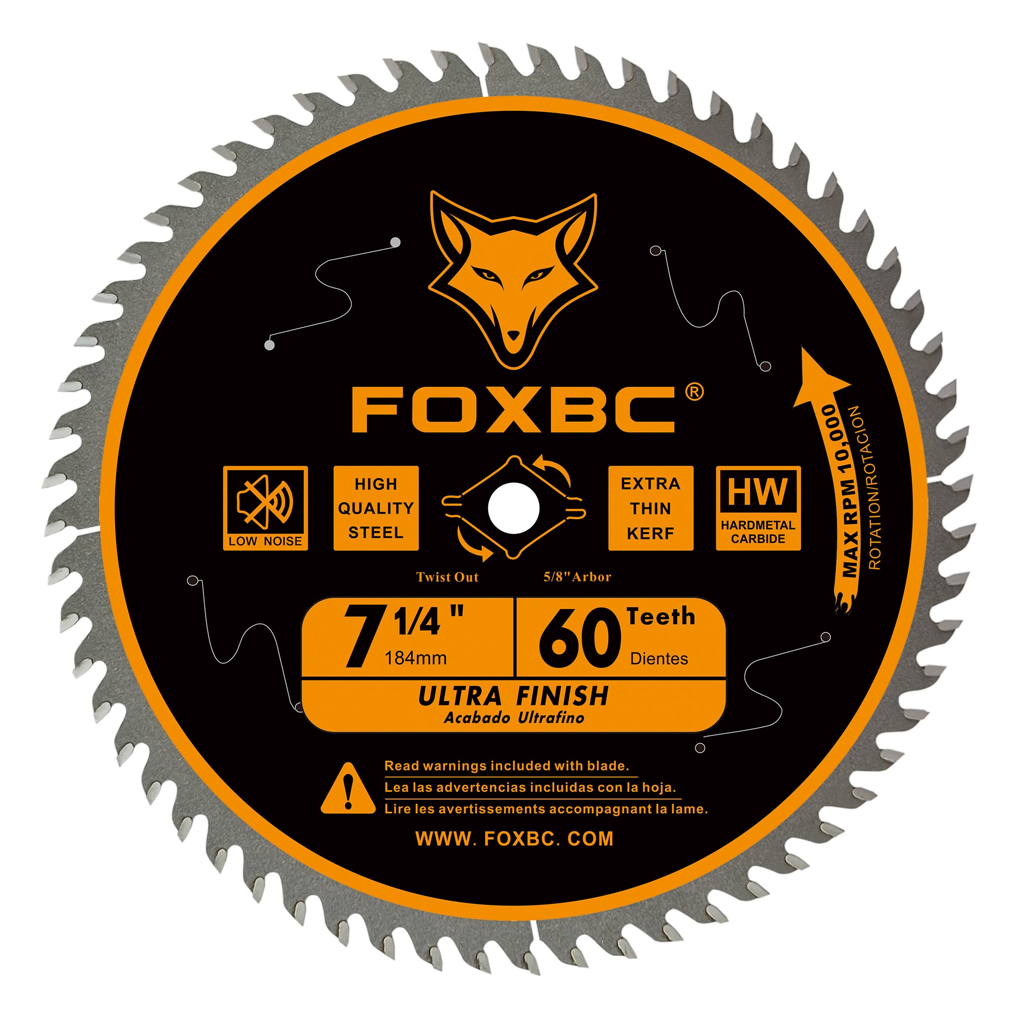 FOXBC 7-1/4" Circular Saw Blade 60-Tooth Replacement for Freud Diablo D0760A D0760X, DeWalt DWA171460