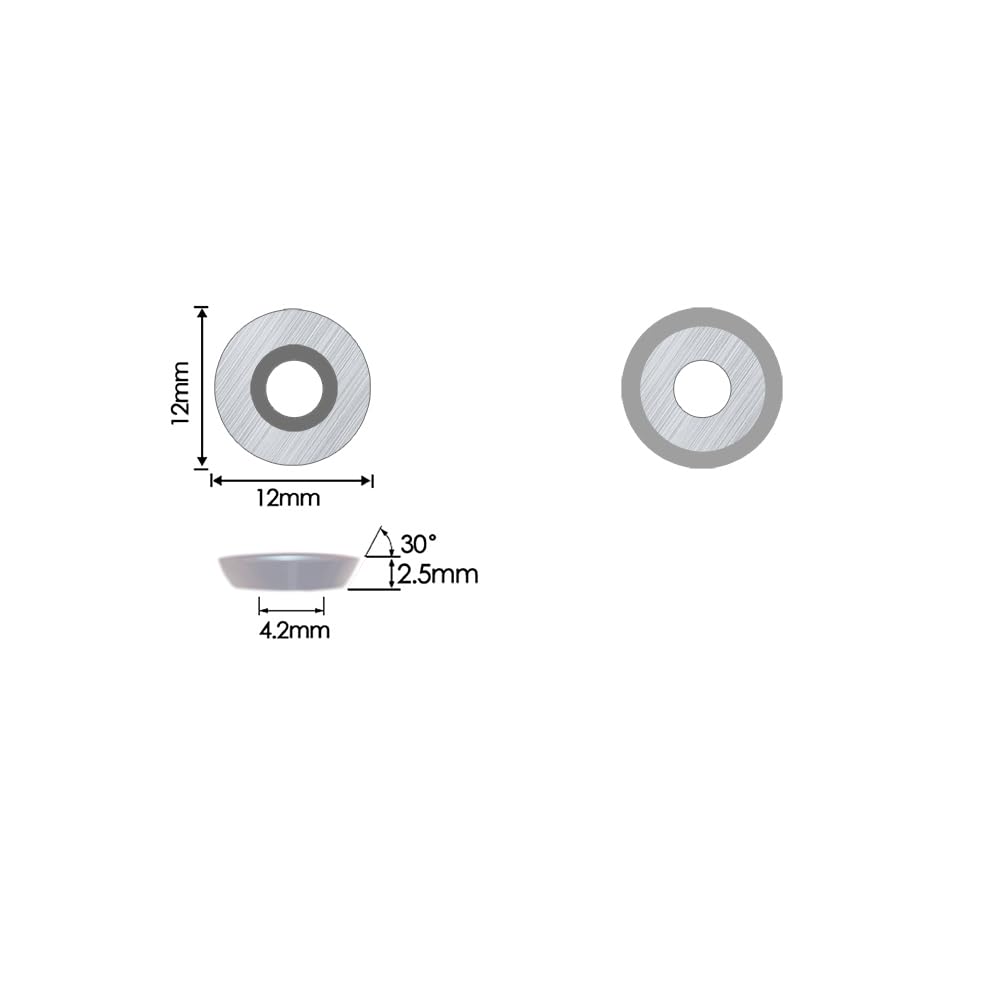 FOXCARBIDE Round Carbide Cutter Insert 12mm (1/2″) Dia Ci3 Hybrid