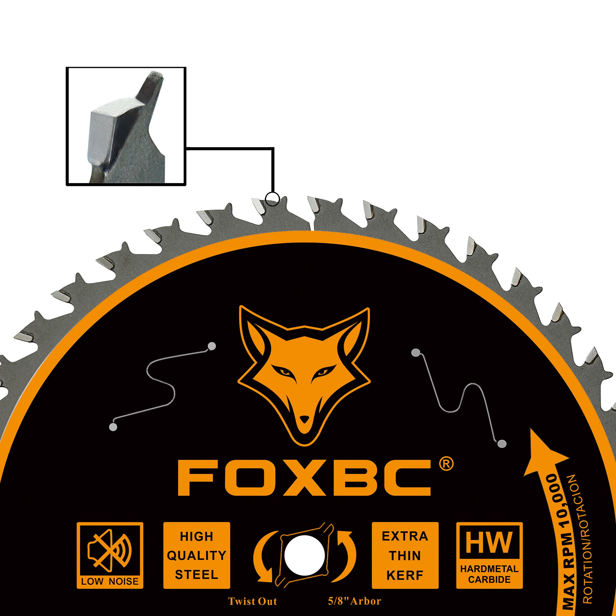 FOXBC 7-1/4" Circular Saw Blade 40 Tooth, Finishing Saw Blade with 5/8" Arbor, Diamond Knockout