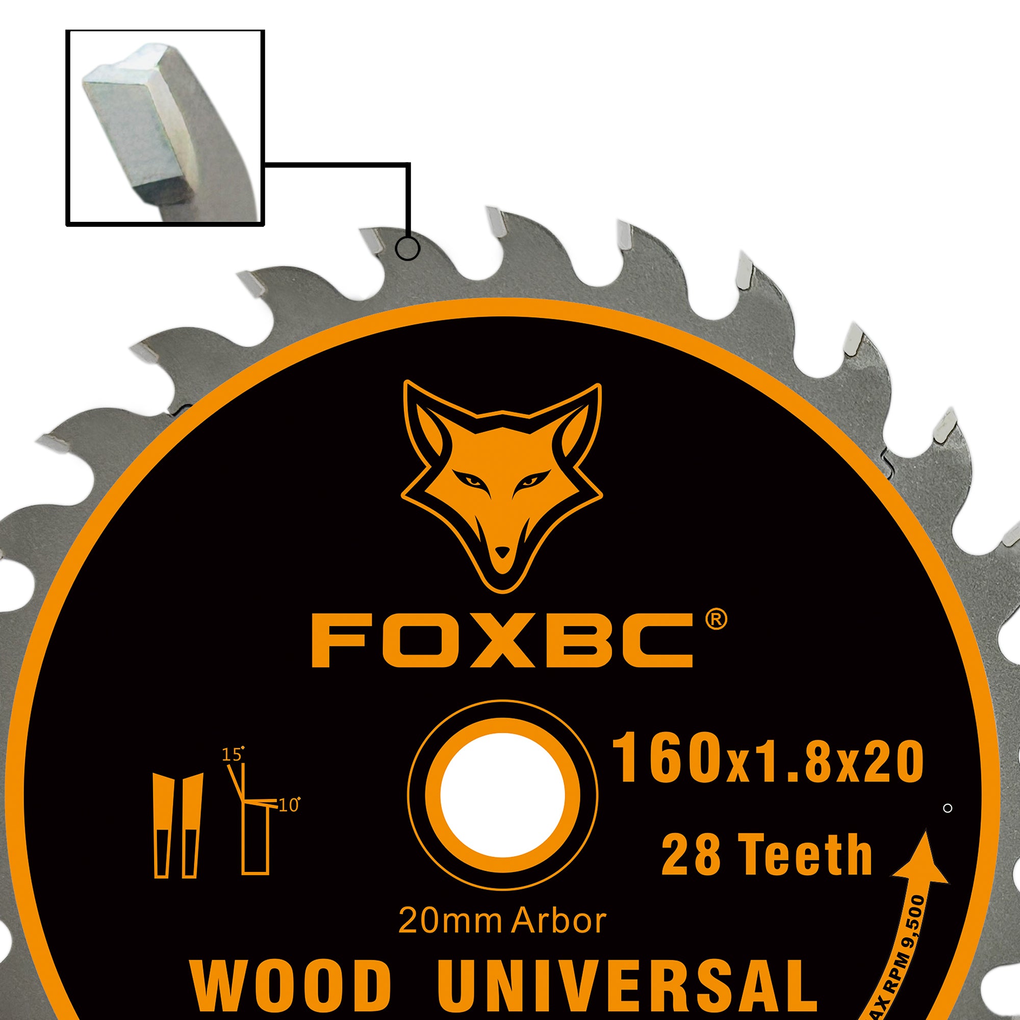 FOXBC 205560 Track Saws Blade 28 Tooth 160x1,8x20mm for Festool TS 55 F, TSC 55 K, HK 55 and HKC 55, Wood Universal