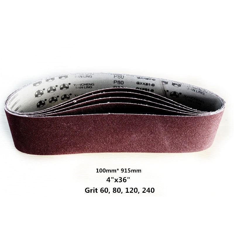 5pcs 4"x36" Sanding Belts 100x915mm 60 80 120 240 Grit Aluminium Oxide